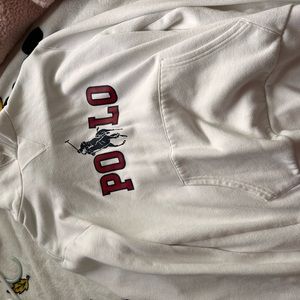 white polo hoodie size small